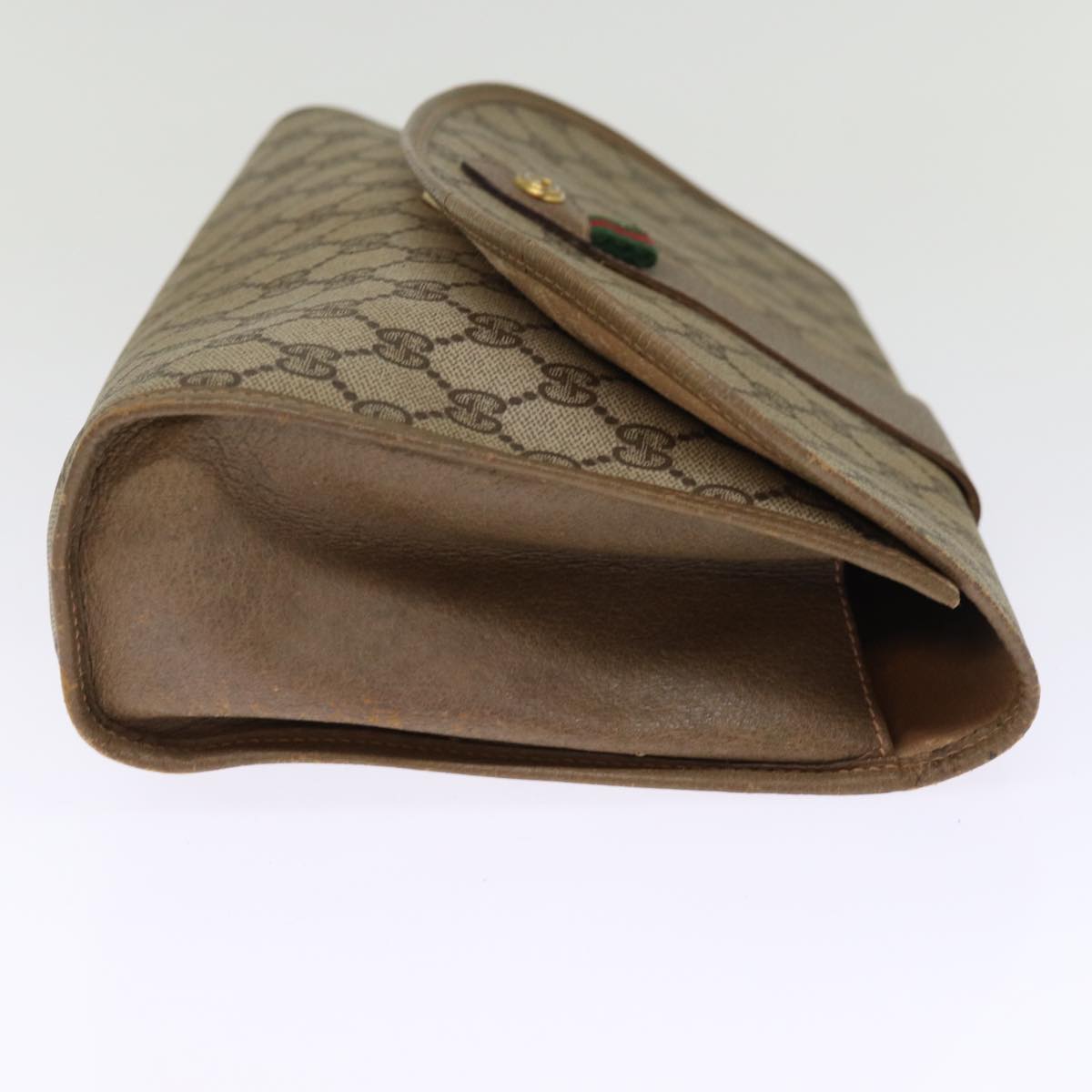 GUCCI GG Supreme Web Sherry Line Clutch Bag Beige Red Green 89 01 031 74490