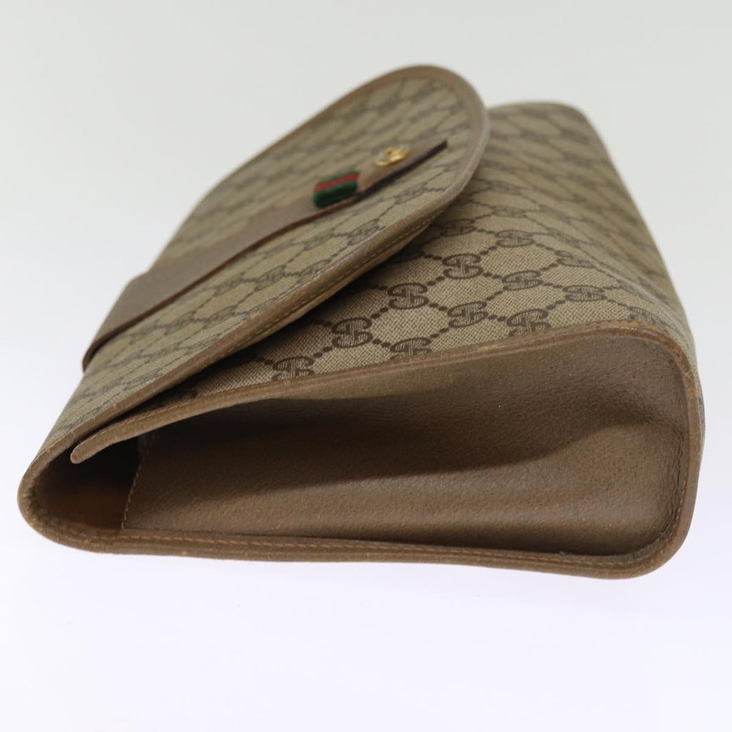 GUCCI GG Supreme Web Sherry Line Clutch Bag Beige Red Green 89 01 031 74490