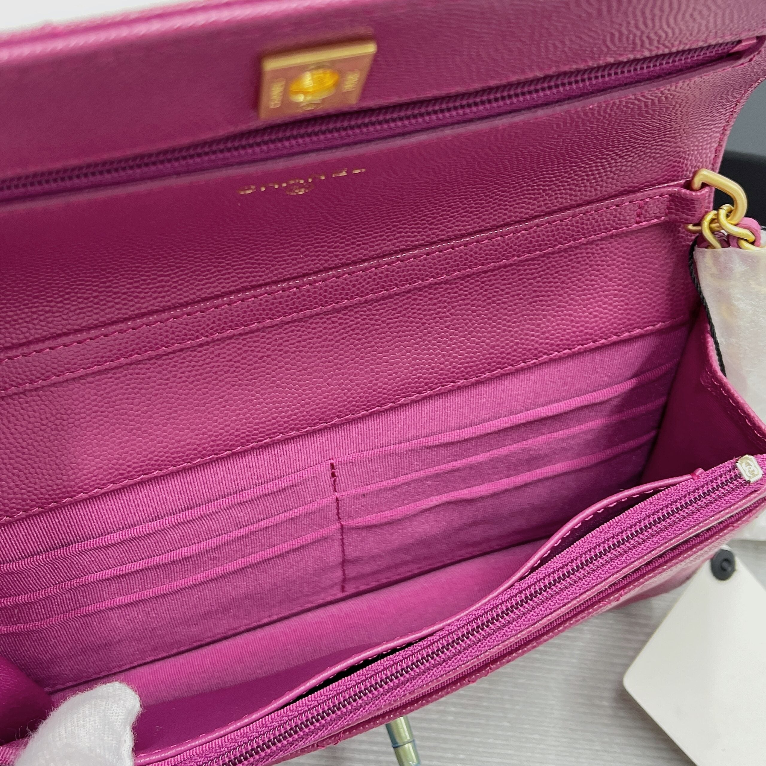 CHLSmall Flap Bag Gold Hardware Plum For Women, Women’s Handbags, Shoulder Bags 7.5in/19cm AP2840
