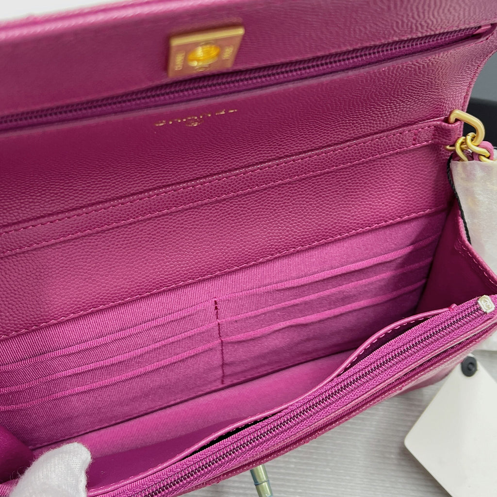 CHLSmall GlamIap Bag Gold Hardware Plum For Women Handbags, Shoulder Bags 7.5in/19cm AP2840
