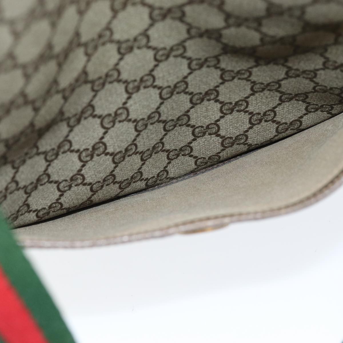 GUCCI GG Supreme Web Sherry Line Tote Bag PVC Beige Red 39 02 003 74551