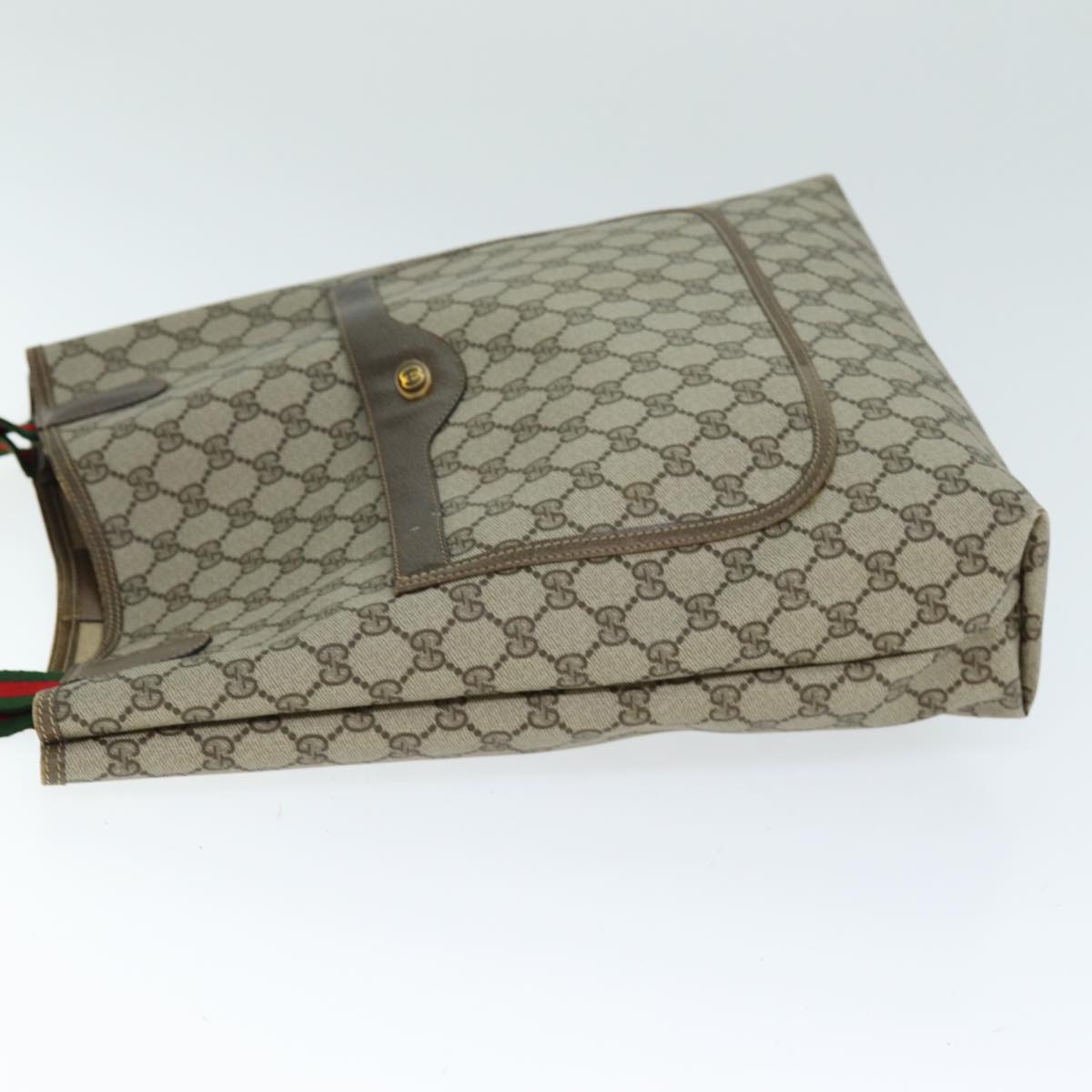 GUCCI GG Supreme Web Sherry Line Tote Bag PVC Beige Red 39 02 003 74551
