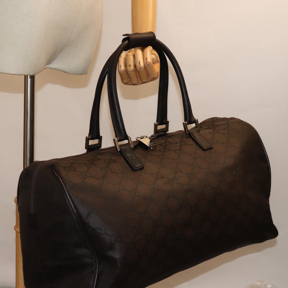 GUCCI GG Canvas Boston Bag Brown 012 0383 74553