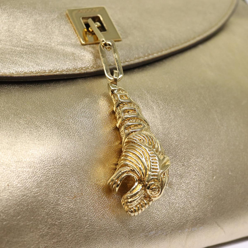 GUCCI Shoulder Bag Leather Gold 001 4113 2123 74555