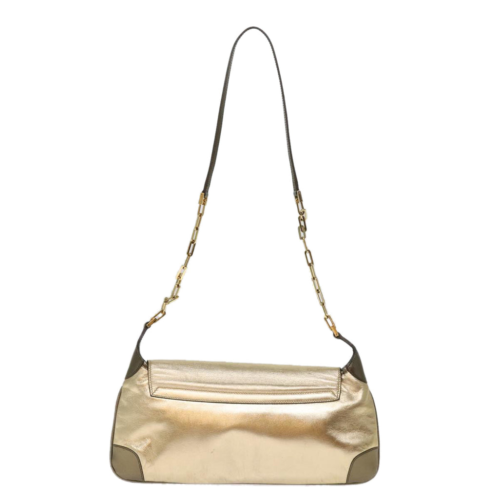 GUCCI Shoulder Bag Leather Gold 001 4113 2123 74555