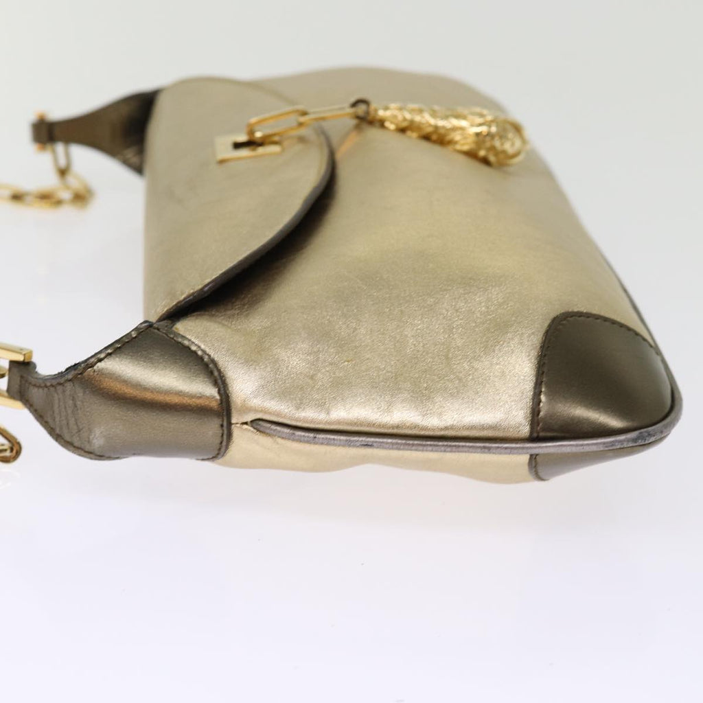 GUCCI Shoulder Bag Leather Gold 001 4113 2123 74555