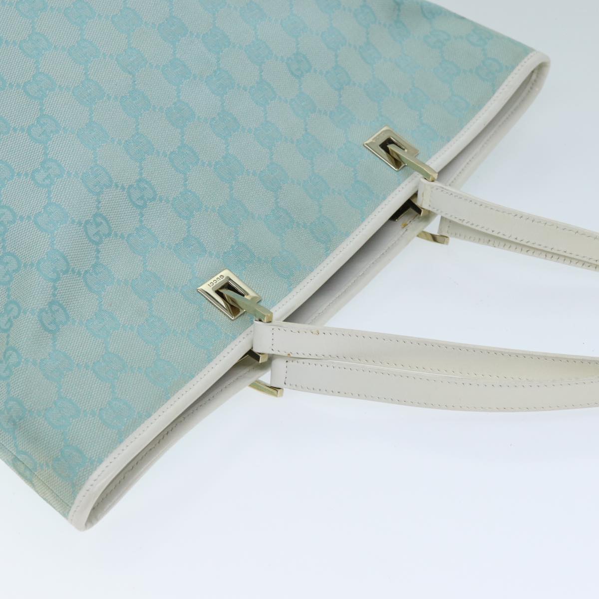 GUCCI GG Canvas Tote Bag Light Blue 002 1098 3444 74558