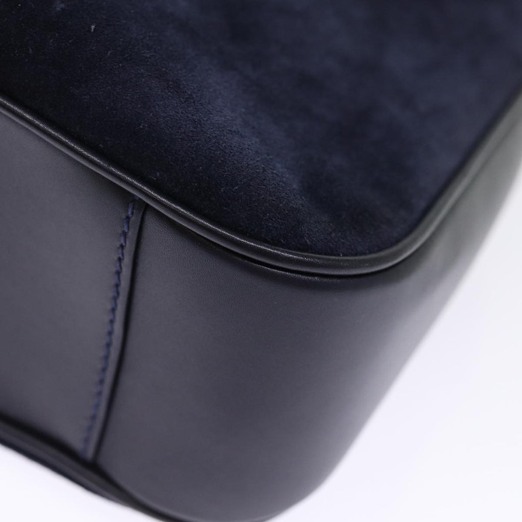 GUCCI Bamboo Shoulder Bag Suede 2way Navy 001 3754 1638 74561