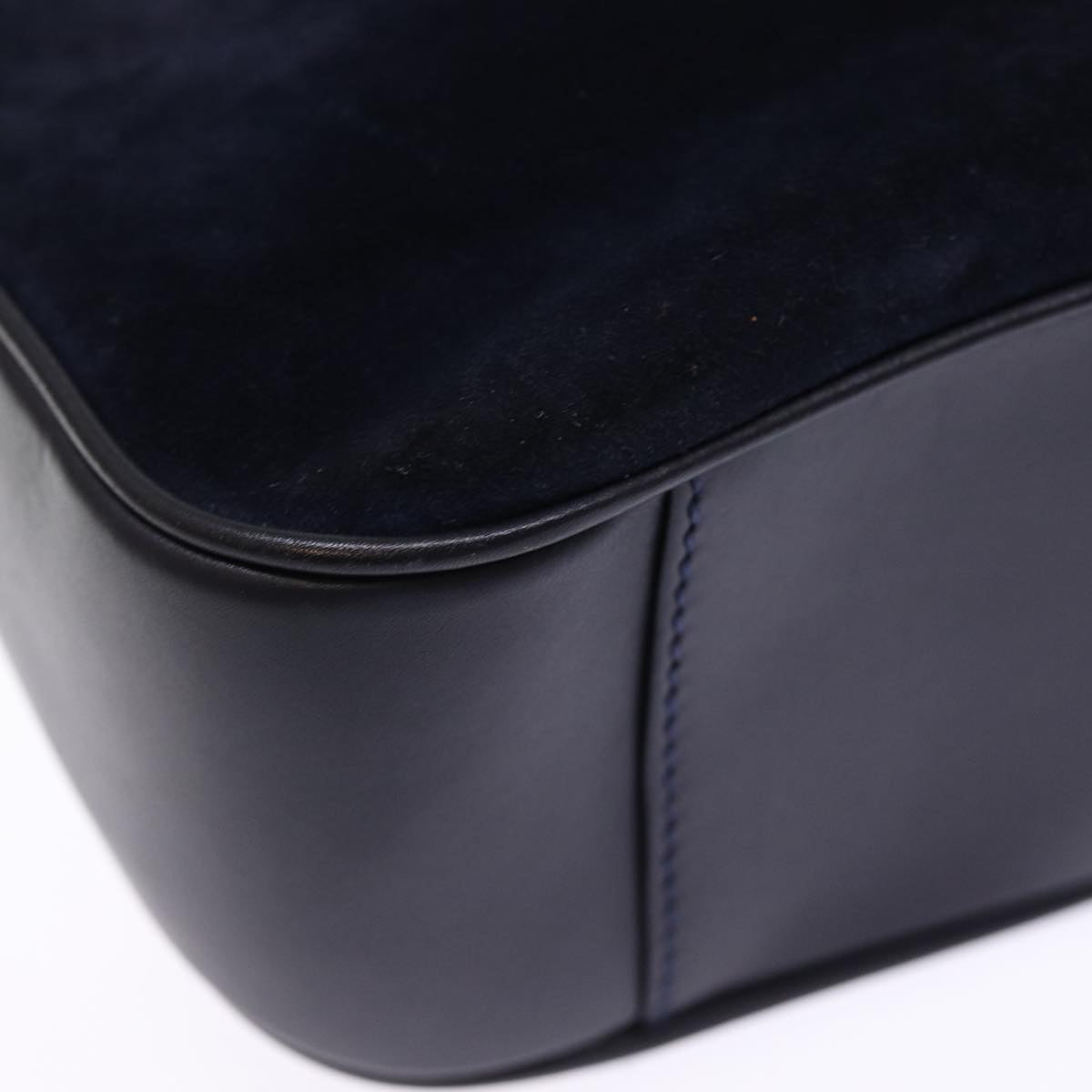 GUCCI Bamboo Shoulder Bag Suede 2way Navy 001 3754 1638 74561