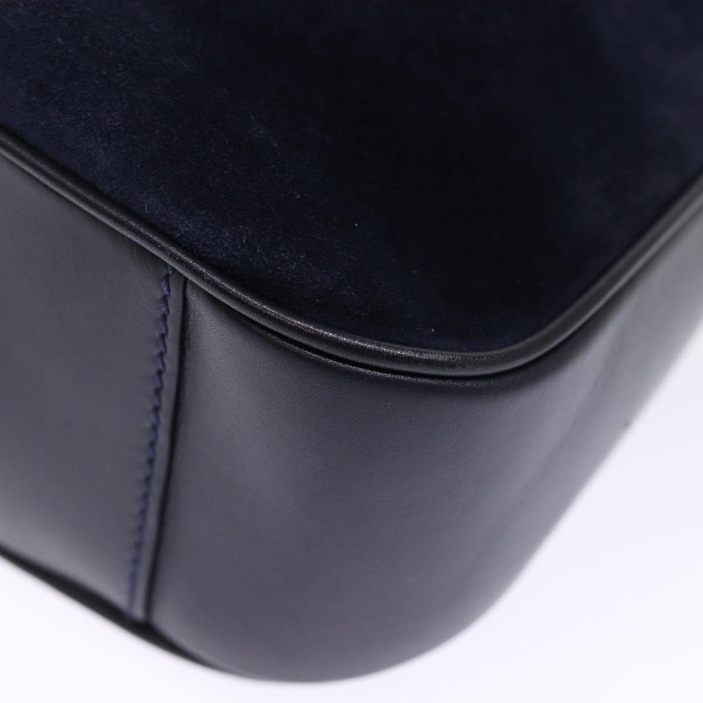 GUCCI Bamboo Shoulder Bag Suede 2way Navy 001 3754 1638 74561