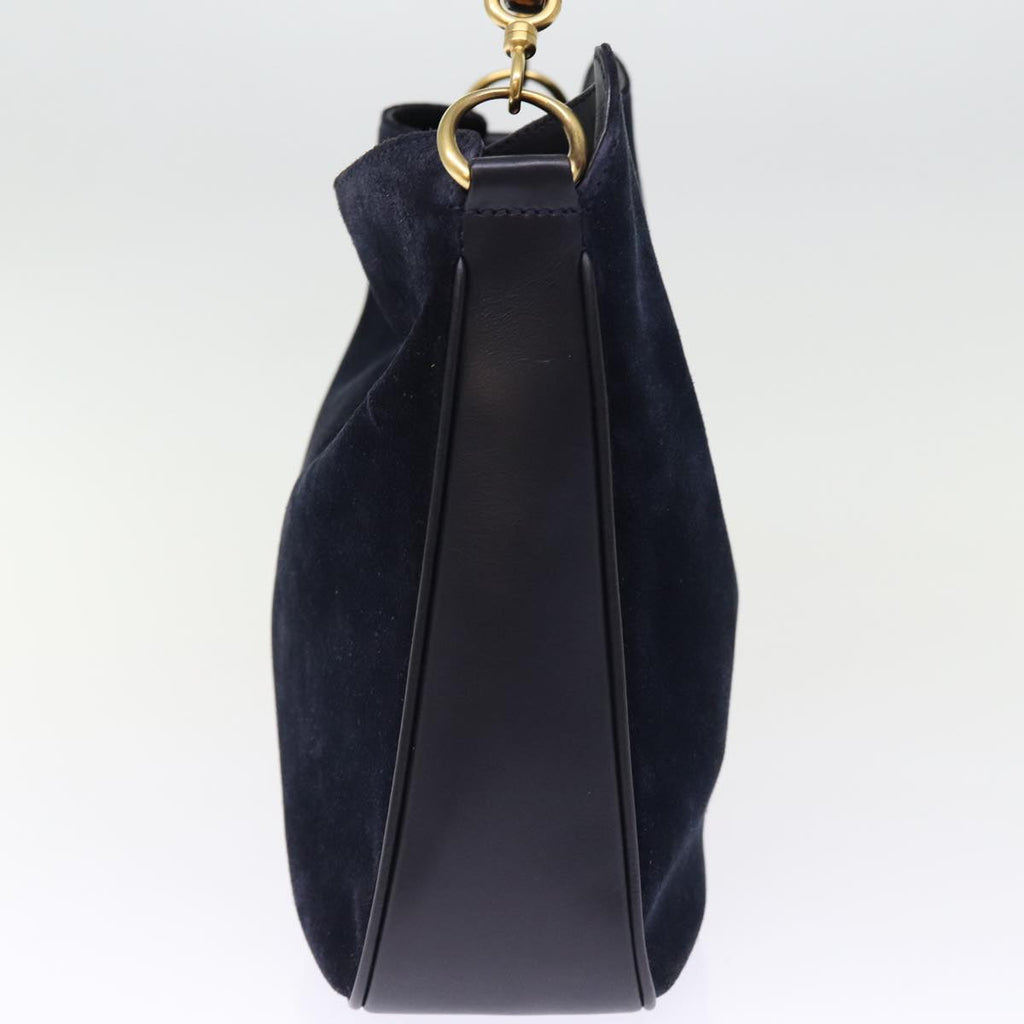GUCCI Bamboo Shoulder Bag Suede 2way Navy 001 3754 1638 74561