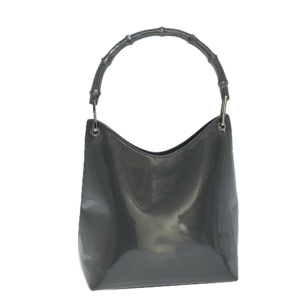 GUCCI Bamboo Shoulder Bag Enamel Gray 001 2046 3007 74562