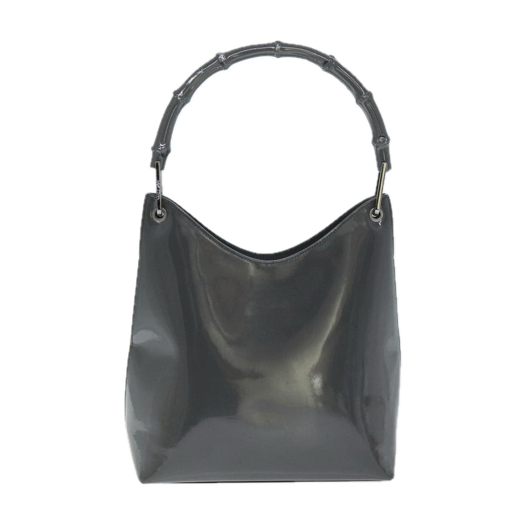 GUCCI Bamboo Shoulder Bag Enamel Gray 001 2046 3007 74562