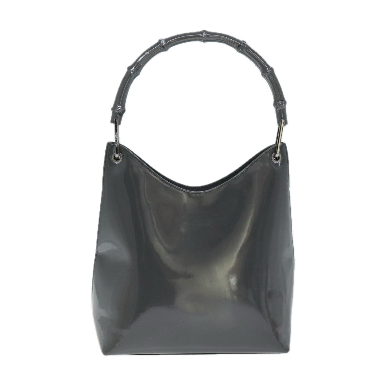GUCCI Bamboo Shoulder Bag Enamel Gray 001 2046 3007 74562
