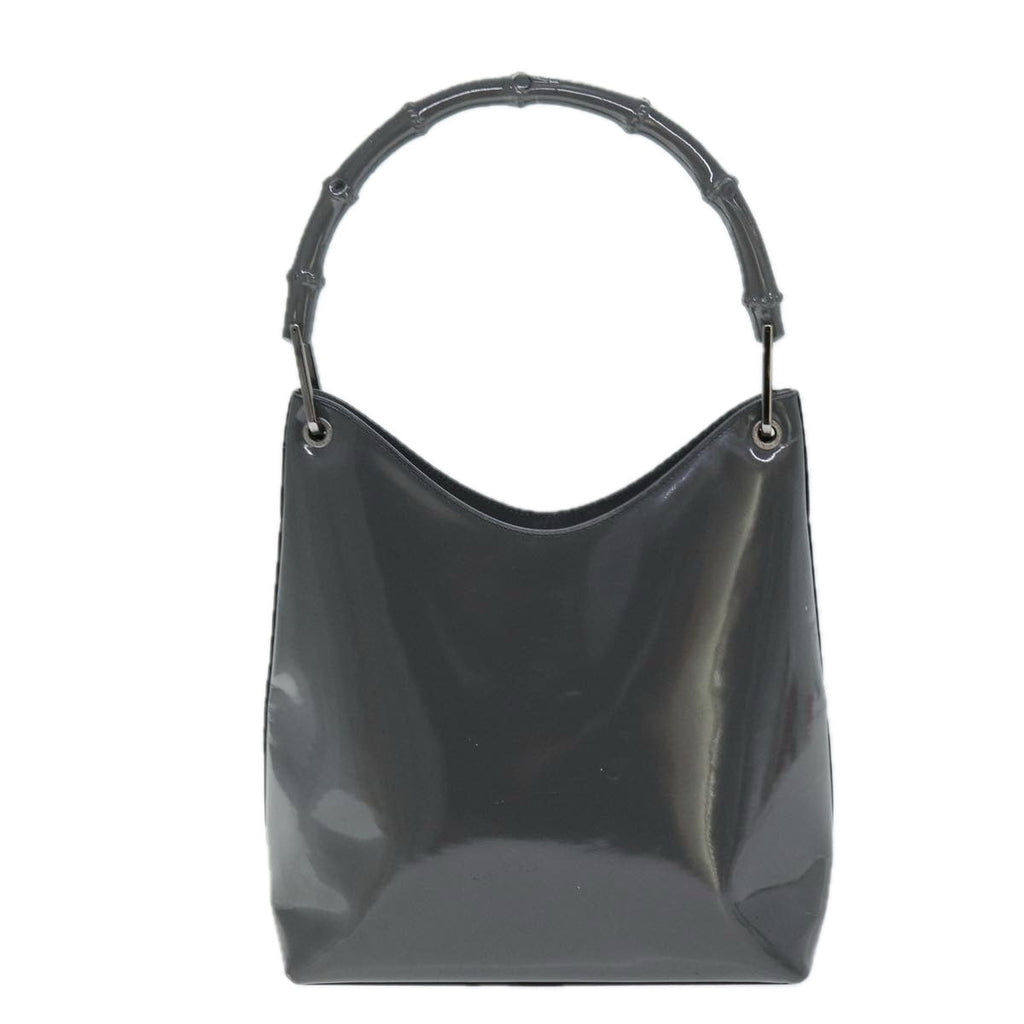 GUCCI Bamboo Shoulder Bag Enamel Gray 001 2046 3007 74562
