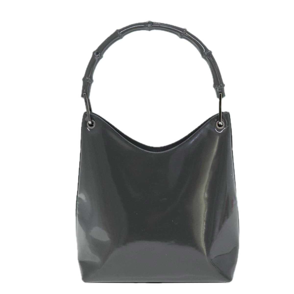 GUCCI Bamboo Shoulder Bag Enamel Gray 001 2046 3007 74562