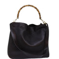 GUCCI Bamboo Shoulder Bag Leather 2way Black 001 1577 74564