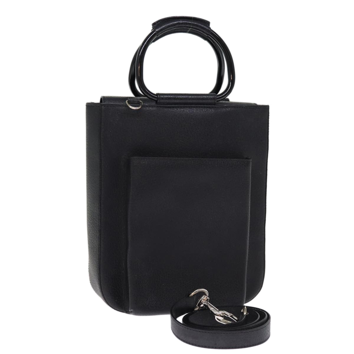 GUCCI Hand Bag Leather 2way Black 002 1118 0463 74592