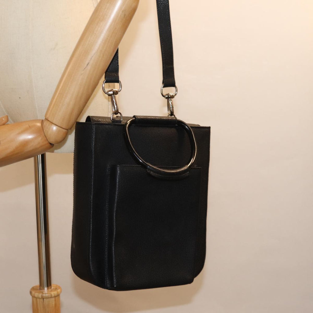 GUCCI Hand Bag Leather 2way Black 002 1118 0463 74592