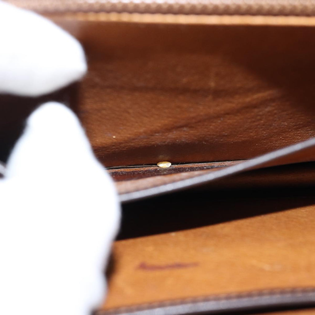 GUCCI Clutch Bag Leather Brown 74596
