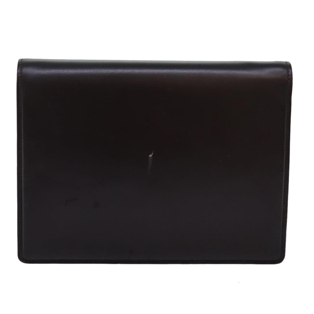 GUCCI Clutch Bag Leather Brown 74596