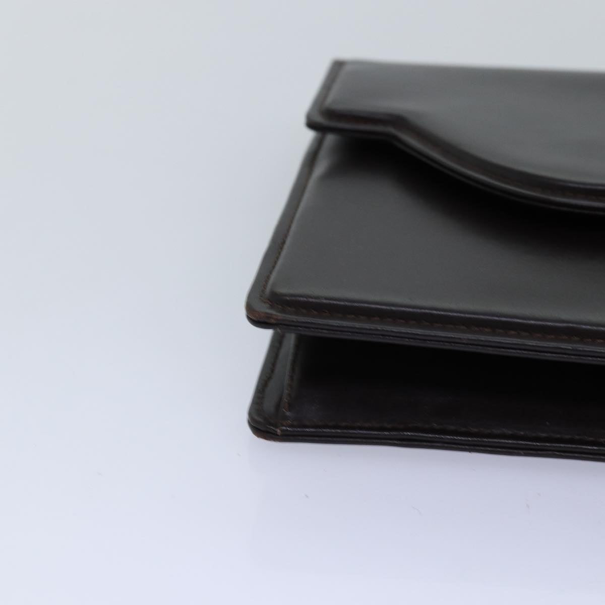 GUCCI Clutch Bag Leather Brown 74596
