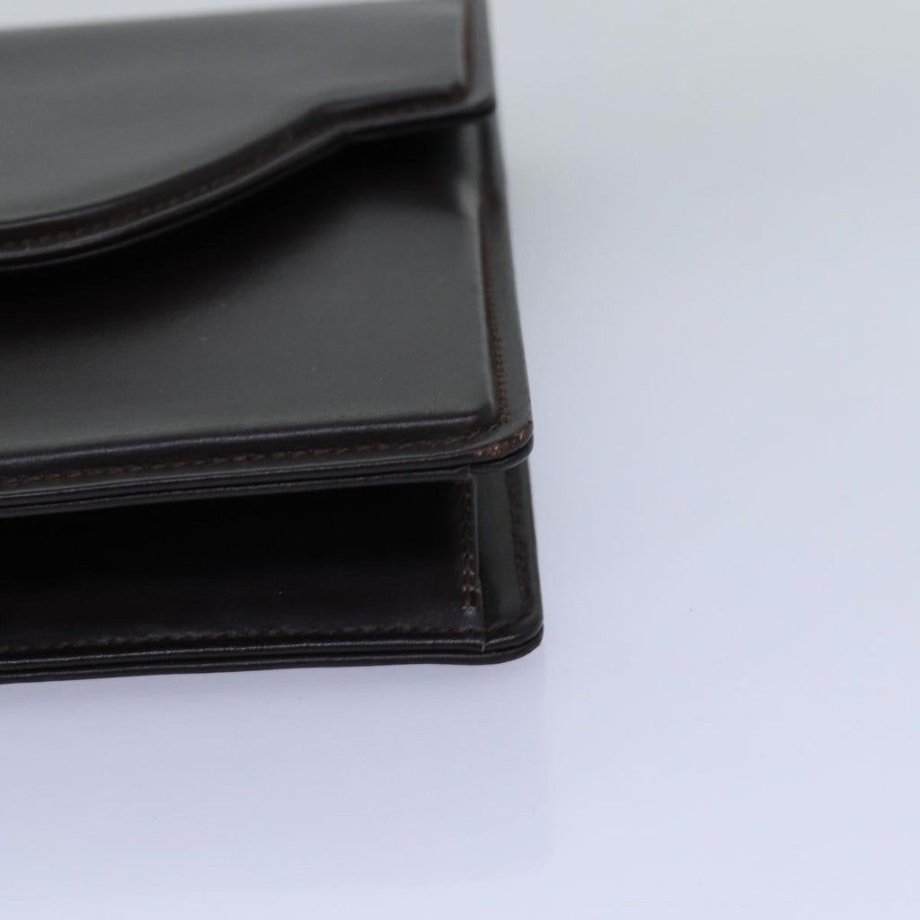 GUCCI Clutch Bag Leather Brown 74596