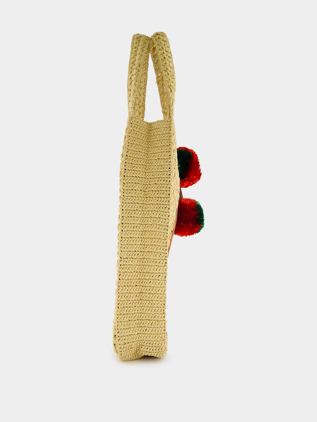 Raffia Tote Bag With Round Interlocking G