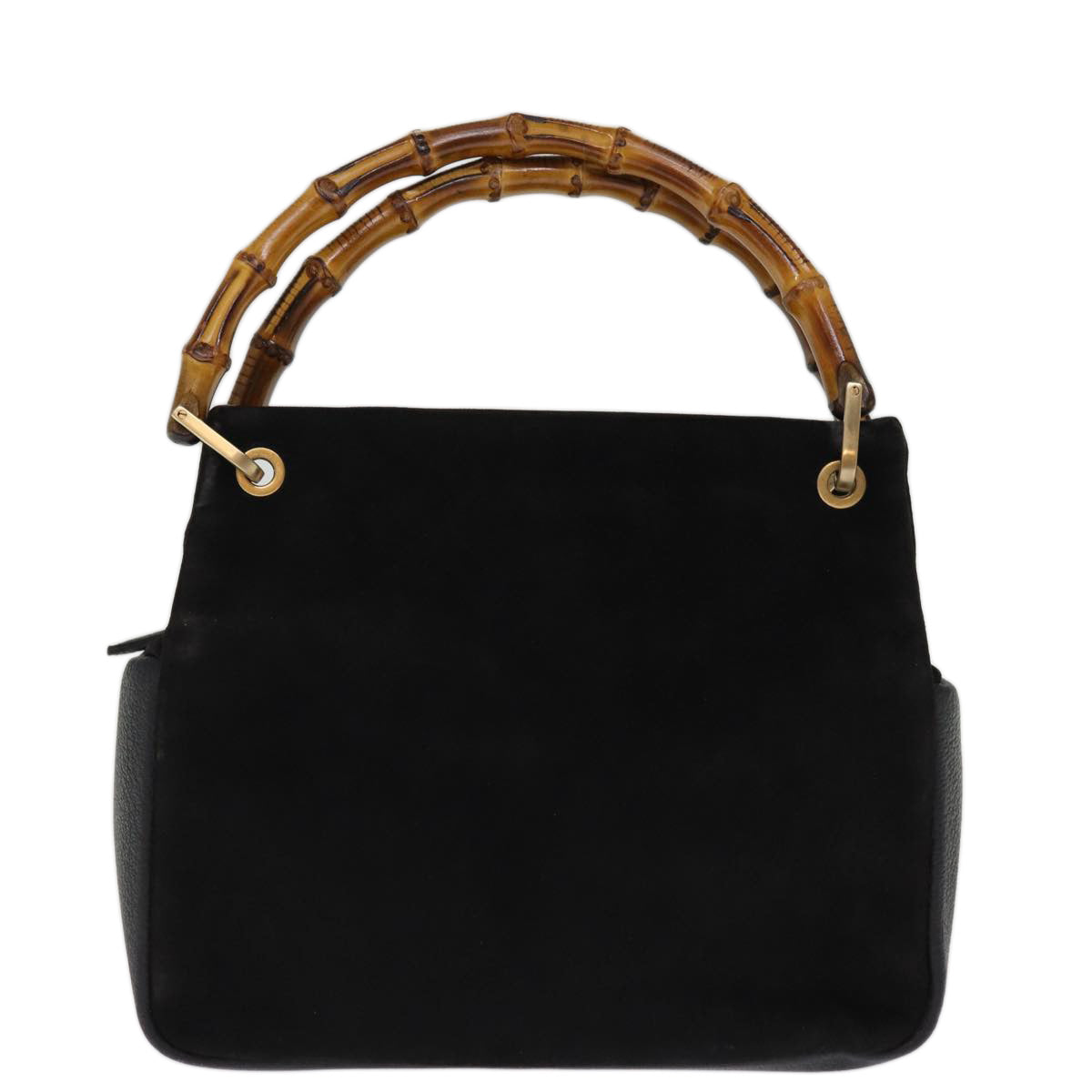 GUCCI Bamboo Hand Bag Suede Black 000 3444 0575 74613