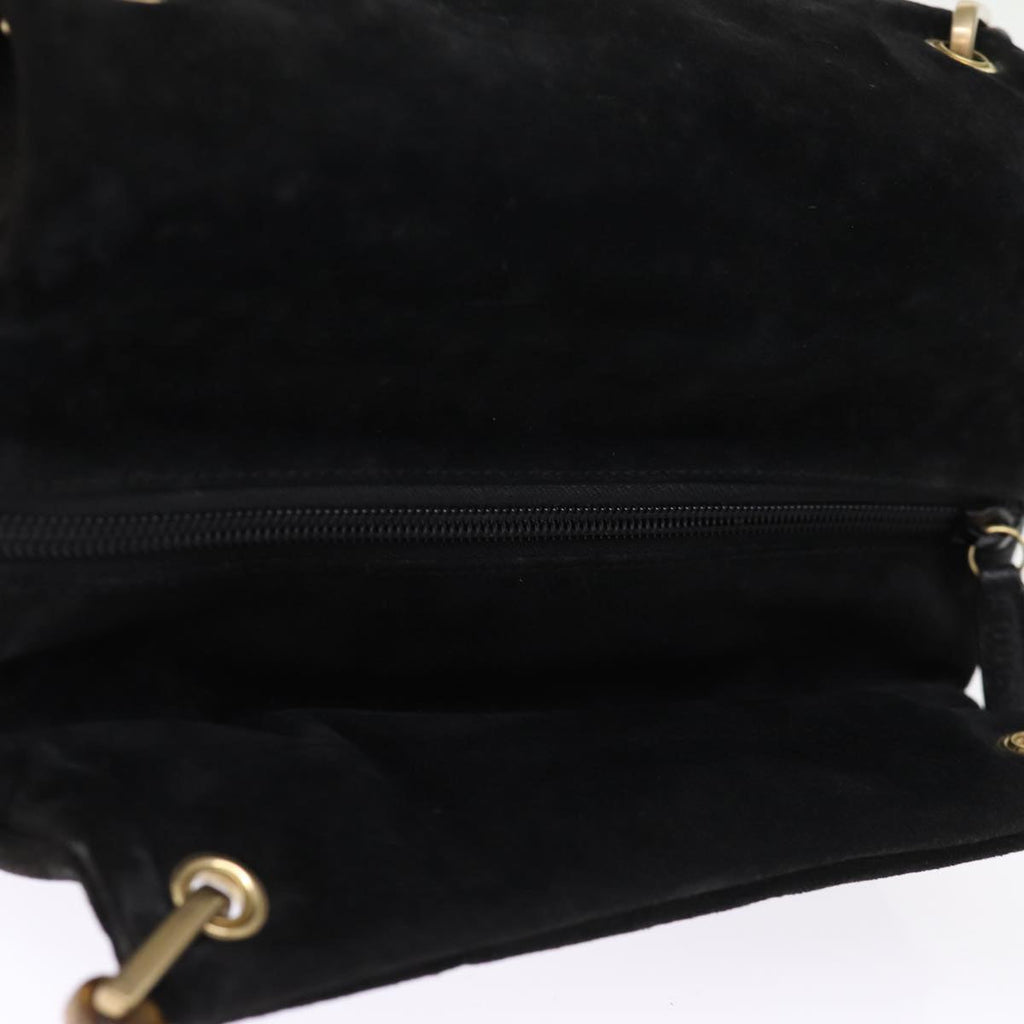 GUCCI Bamboo Hand Bag Suede Black 000 3444 0575 74613