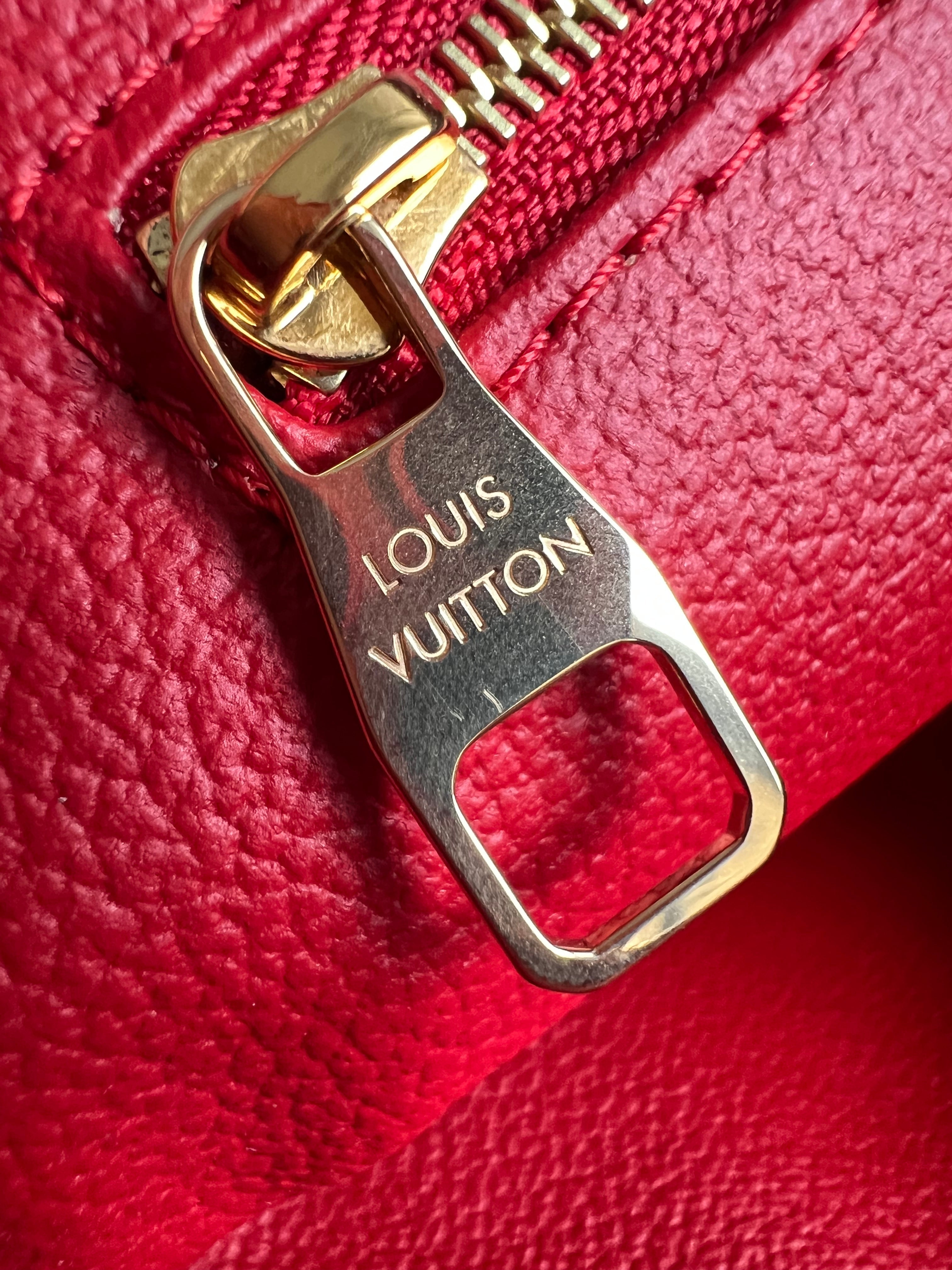 Louis Vuitton Red and Monogram Pallas Trousse Cosmetic Pouch