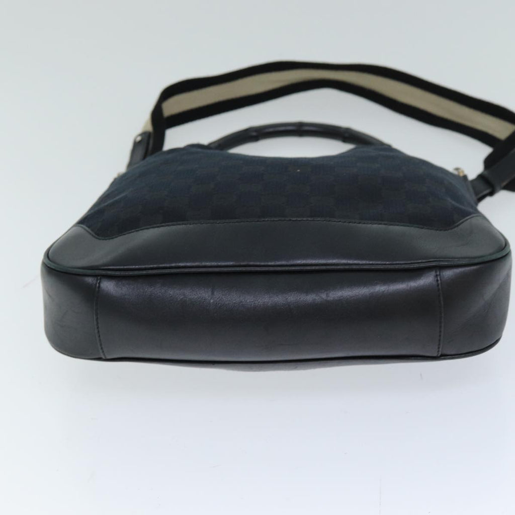GUCCI Bamboo GG Canvas Shoulder Bag 2way Black 001 4095 74641