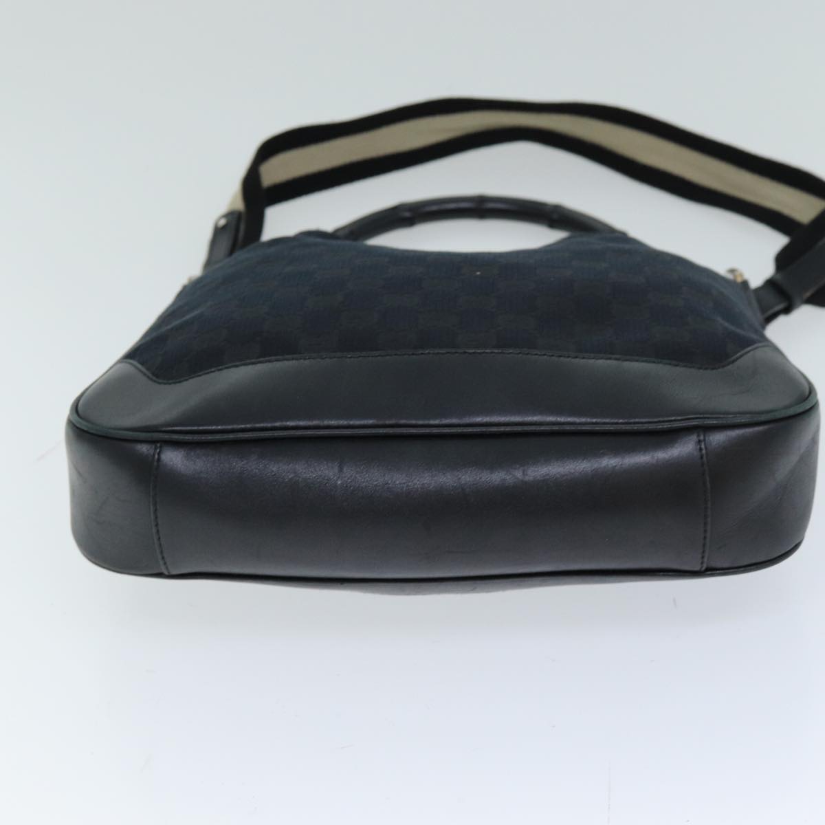GUCCI Bamboo GG Canvas Shoulder Bag 2way Black 001 4095 74641