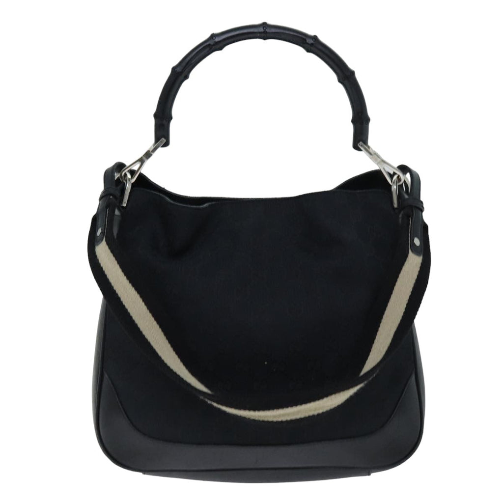 GUCCI Bamboo GG Canvas Shoulder Bag 2way Black 001 4095 74641