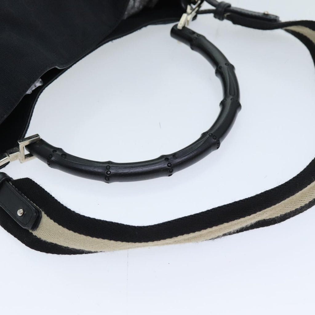 GUCCI Bamboo GG Canvas Shoulder Bag 2way Black 001 4095 74641