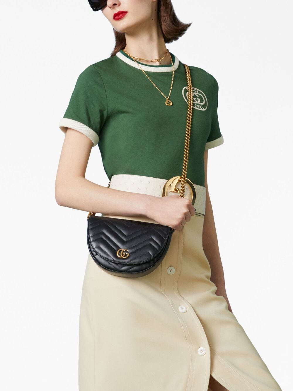 GUCCI Mini Matelassé Leather Chain Shoulder Handbag