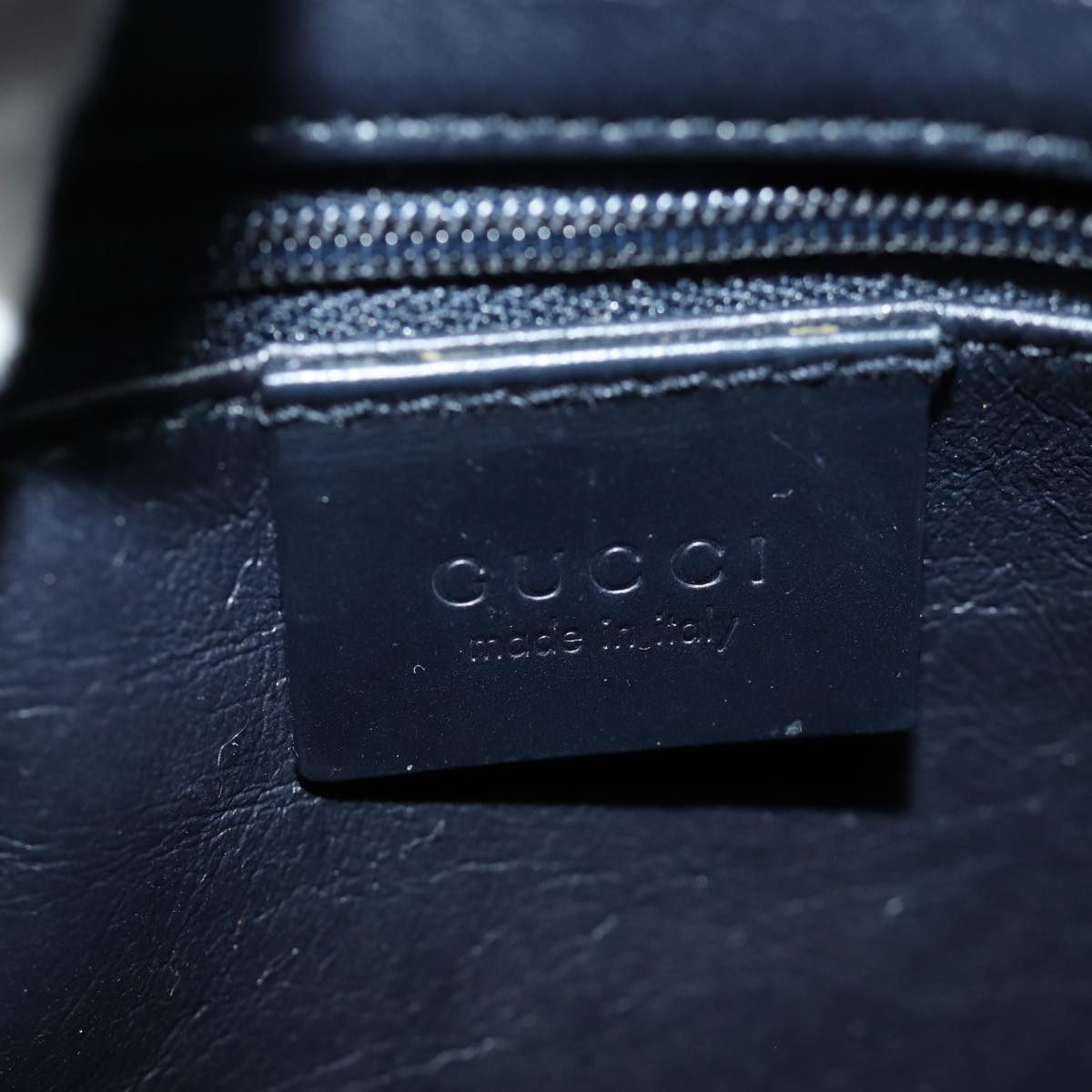 GUCCI Shoulder Bag Leather Navy 001 2058 3014 74646