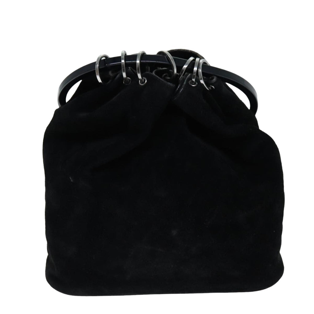 GUCCI Hand Bag Suede Outlet Black 001 3738 74647
