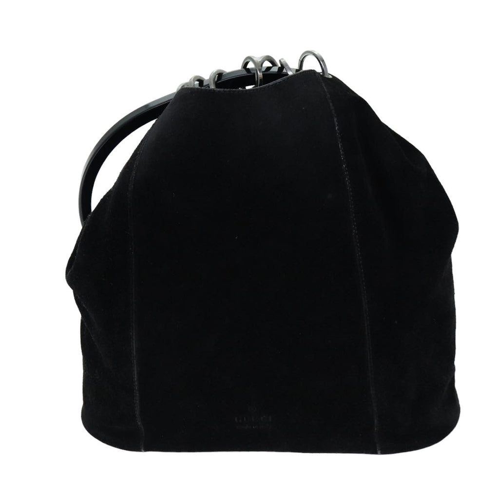 GUCCI Hand Bag Suede Outlet Black 001 3738 74647