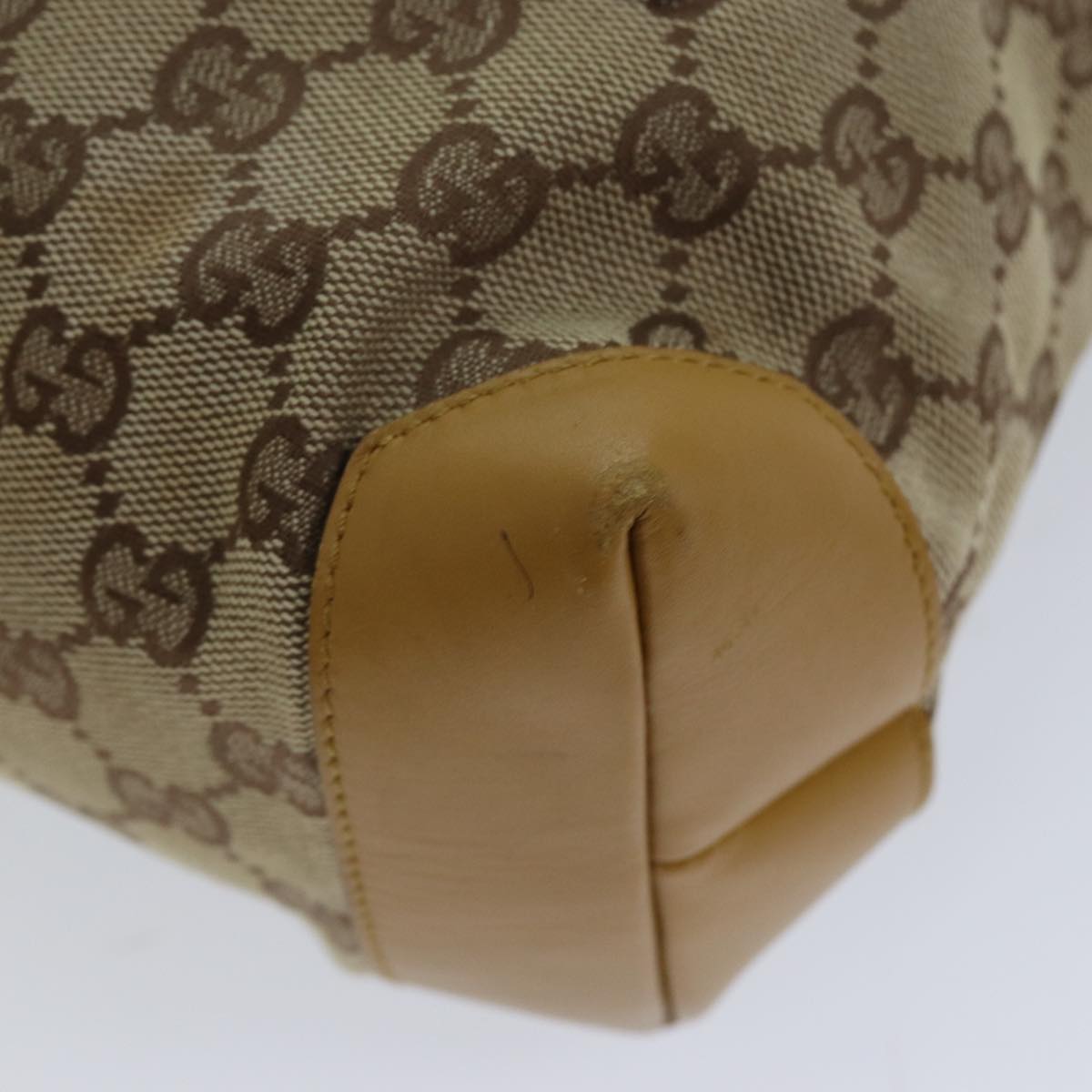GUCCI GG Canvas Sherry Line Hand Bag Beige Red Brown 019 0402 1705 74648