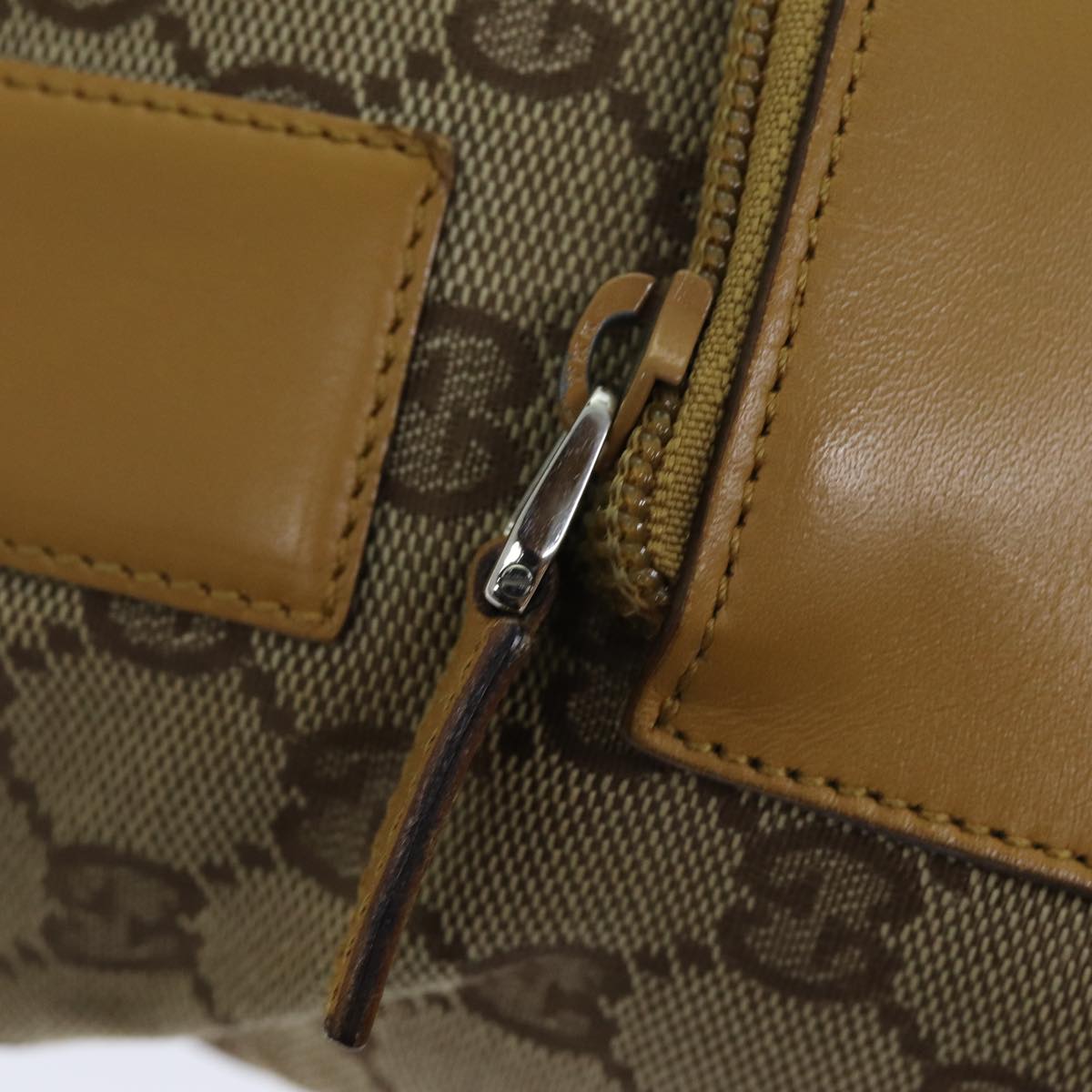 GUCCI GG Canvas Sherry Line Hand Bag Beige Red Brown 019 0402 1705 74648