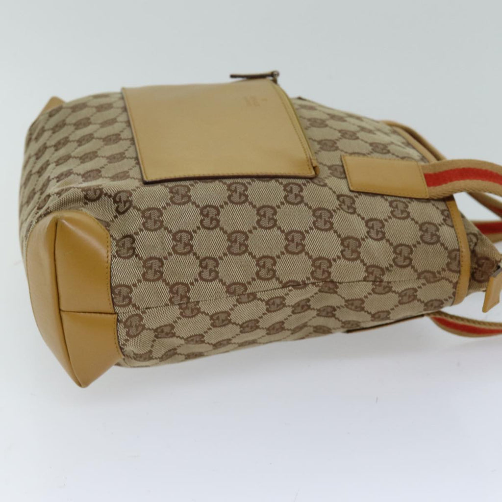 GUCCI GG Canvas Sherry Line Hand Bag Beige Red Brown 019 0402 1705 74648