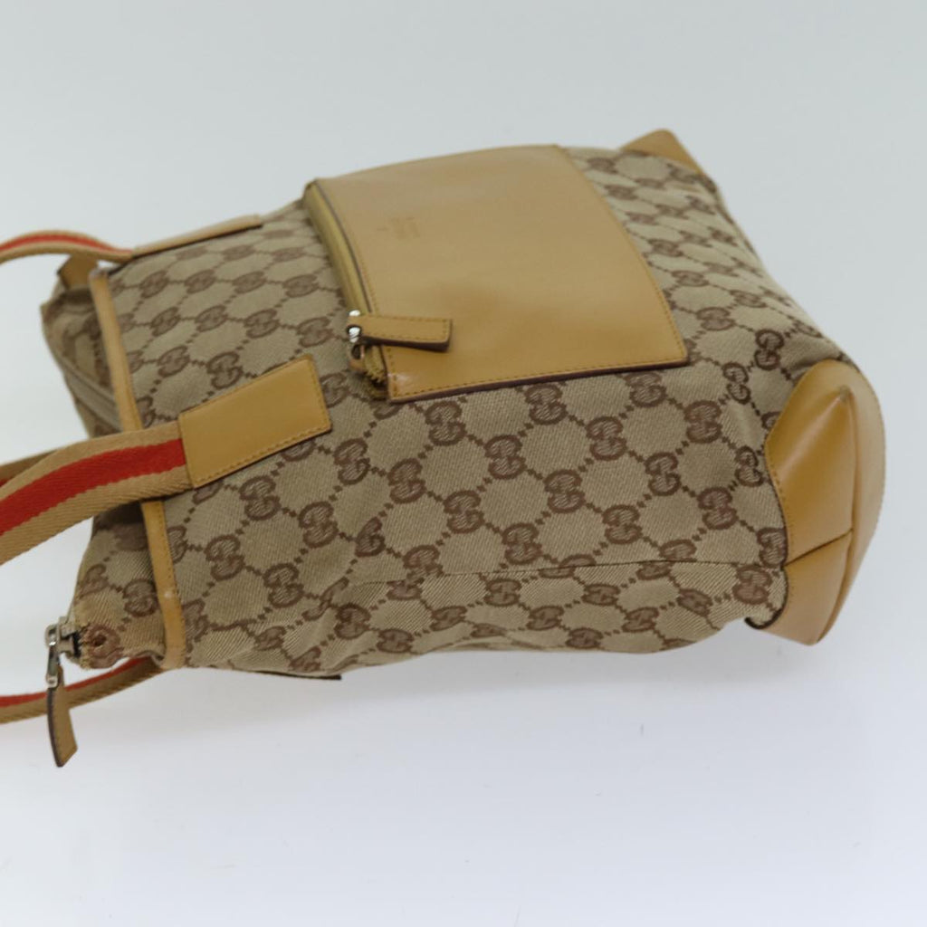 GUCCI GG Canvas Sherry Line Hand Bag Beige Red Brown 019 0402 1705 74648