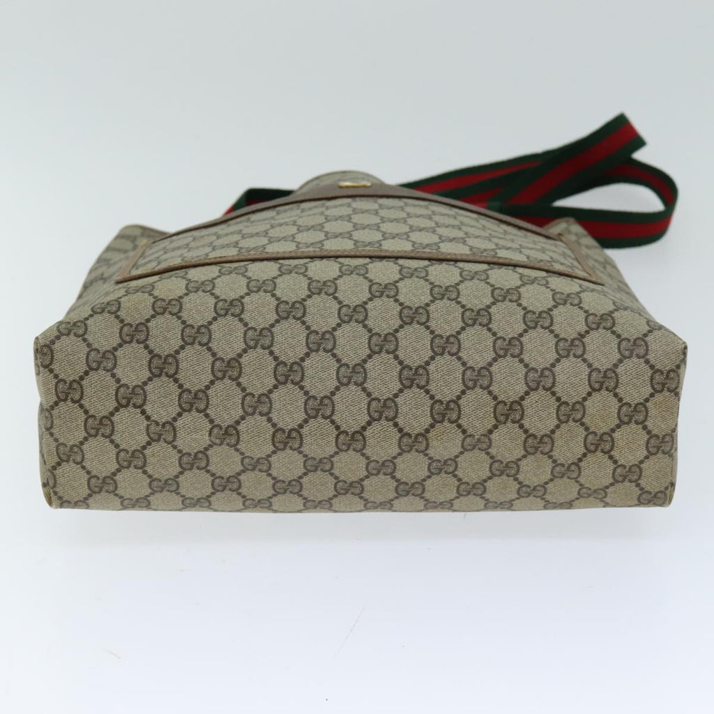 GUCCI GG Supreme Web Sherry Line Tote Bag PVC Beige Red 39 02 003 74650