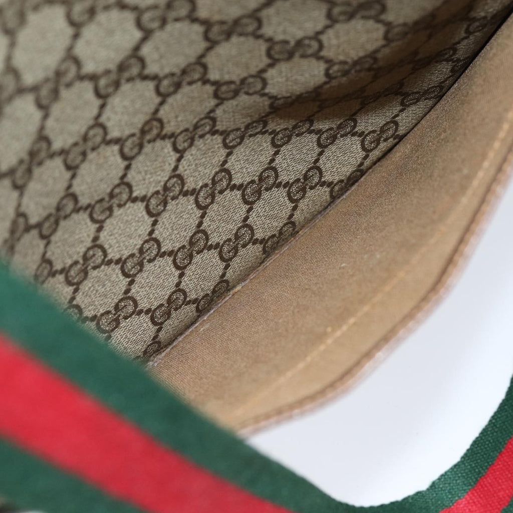 GUCCI GG Supreme Web Sherry Line Tote Bag PVC Beige Red 39 02 003 74650
