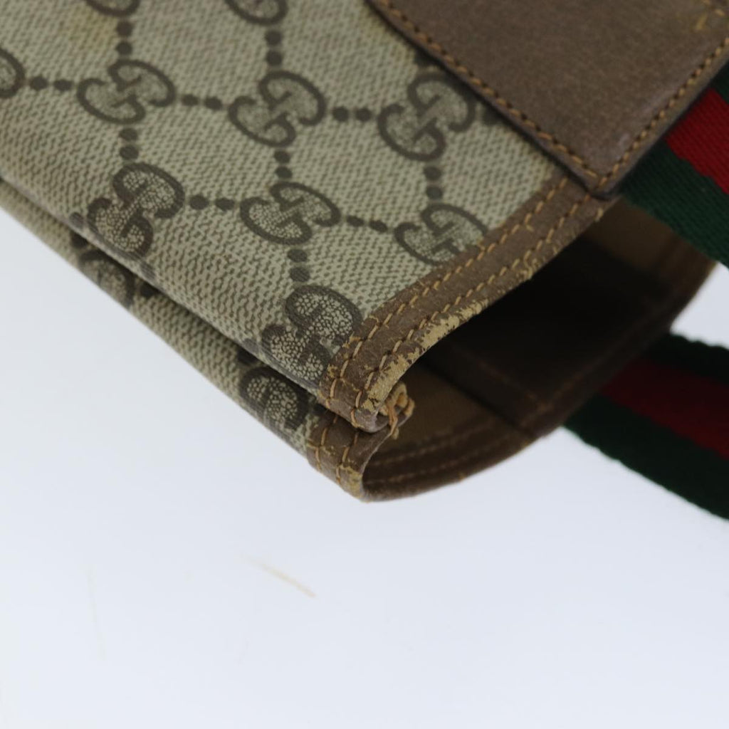 GUCCI GG Supreme Web Sherry Line Tote Bag PVC Beige Red 39 02 003 74650
