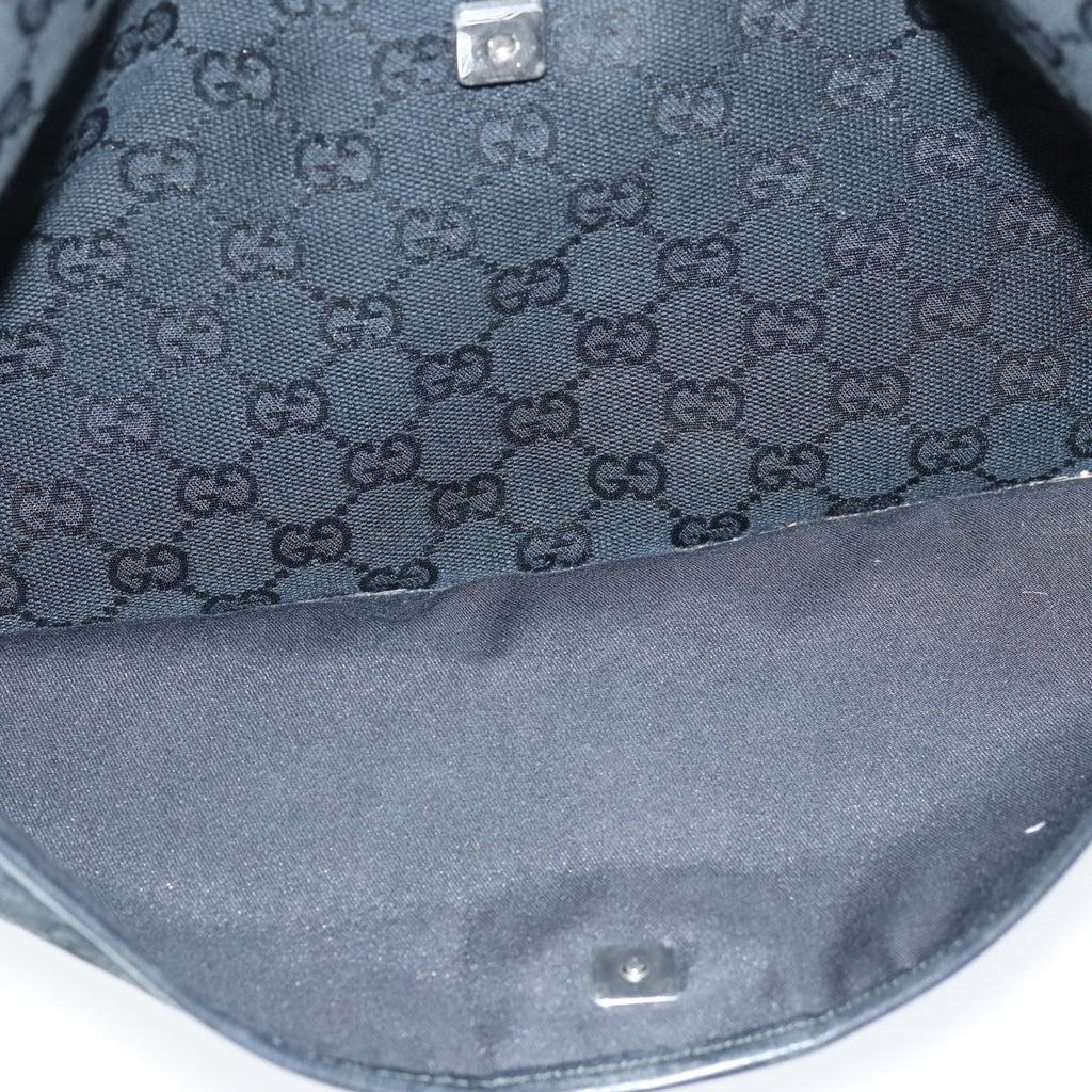 GUCCI GG Canvas Shoulder Bag Black 145856 74657