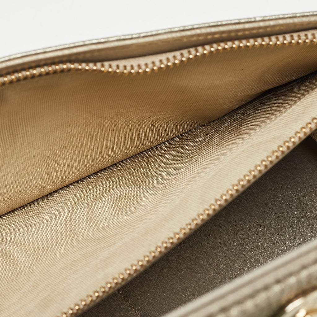 Dior Gold Leather Diorama Continental Wallet
