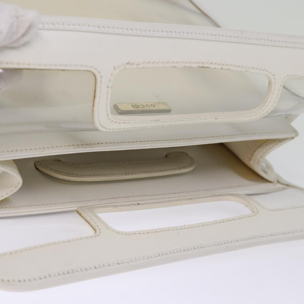 GUCCI Hand Bag Vinyl White 002 2058 0454 5 74663