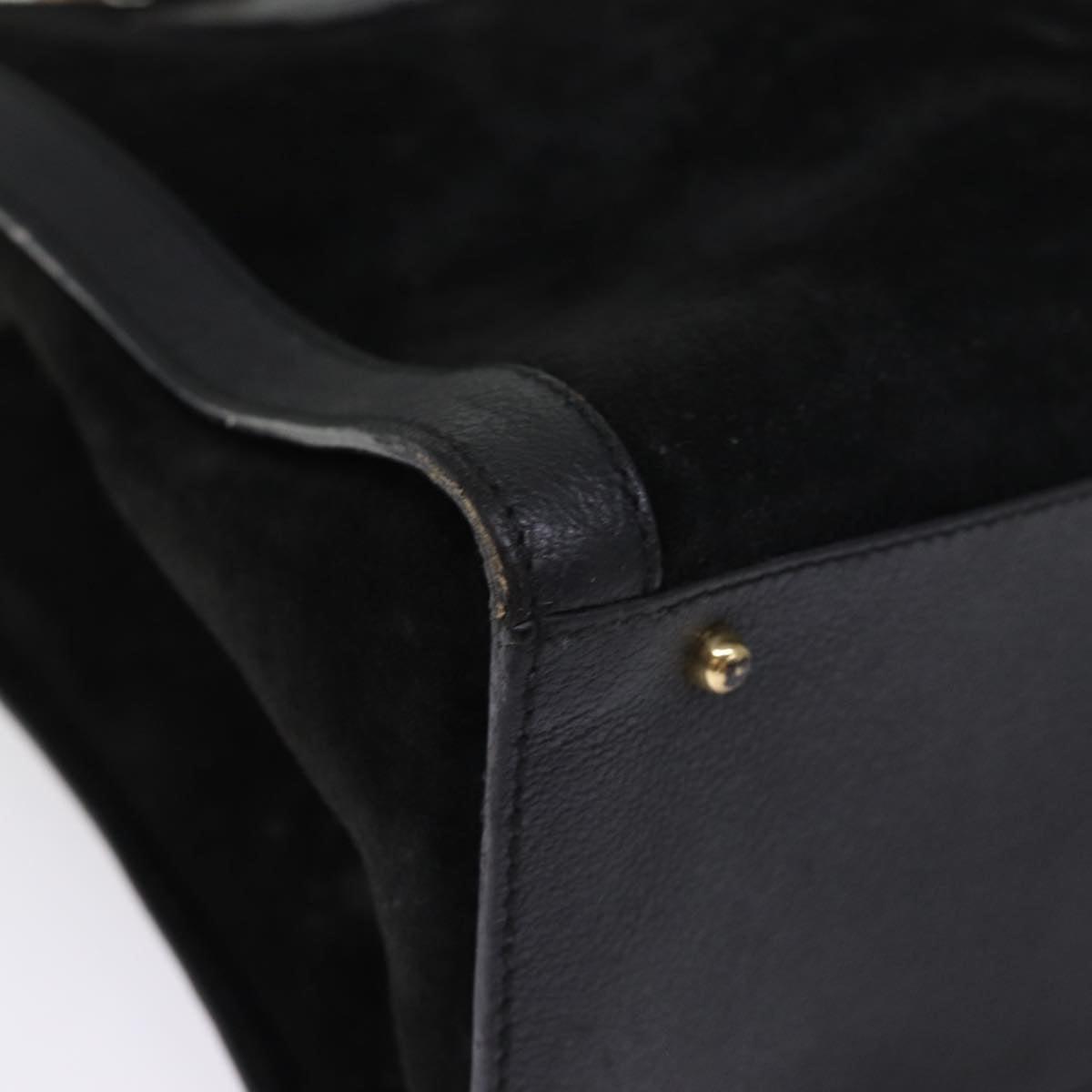 GUCCI Bamboo Tote Bag Suede Black 002 1186 0260 74664